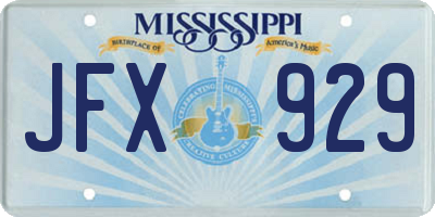 MS license plate JFX929