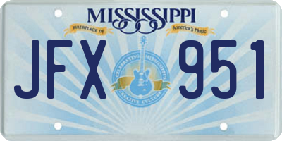 MS license plate JFX951