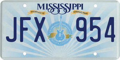MS license plate JFX954