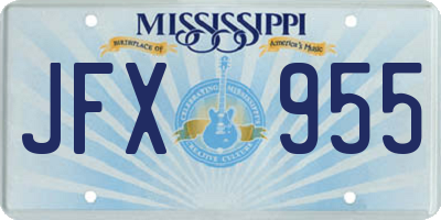 MS license plate JFX955