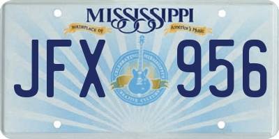MS license plate JFX956