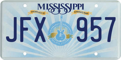 MS license plate JFX957