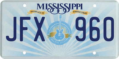 MS license plate JFX960