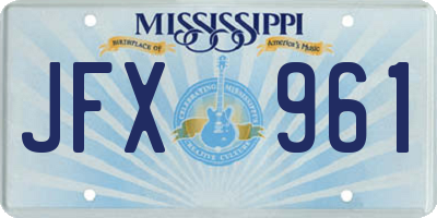 MS license plate JFX961