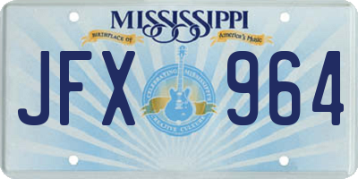 MS license plate JFX964