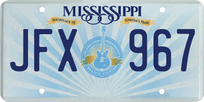 MS license plate JFX967