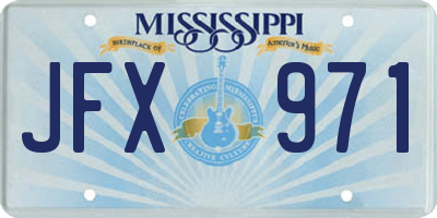 MS license plate JFX971