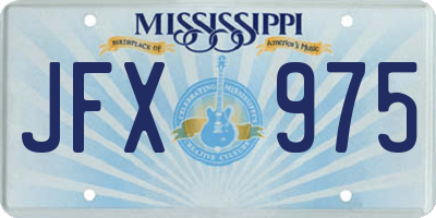 MS license plate JFX975