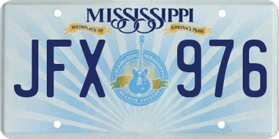 MS license plate JFX976