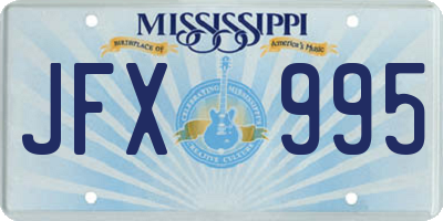 MS license plate JFX995