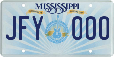 MS license plate JFY000