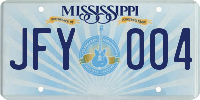 MS license plate JFY004