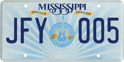 MS license plate JFY005