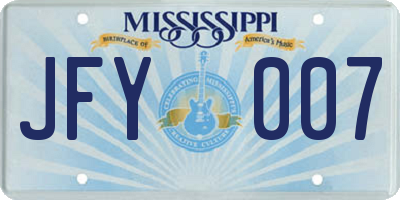 MS license plate JFY007