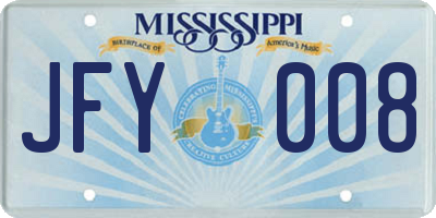 MS license plate JFY008
