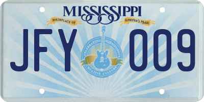 MS license plate JFY009