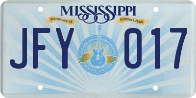 MS license plate JFY017