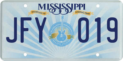 MS license plate JFY019