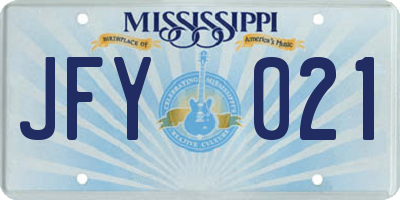MS license plate JFY021