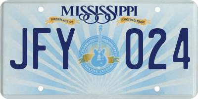MS license plate JFY024