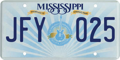 MS license plate JFY025