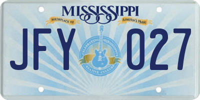 MS license plate JFY027