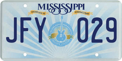 MS license plate JFY029