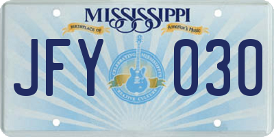 MS license plate JFY030