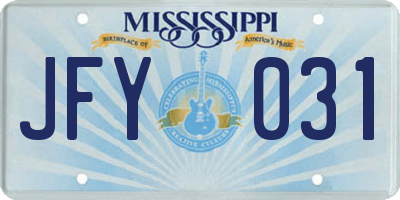 MS license plate JFY031