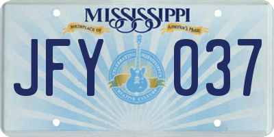 MS license plate JFY037