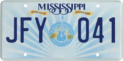 MS license plate JFY041