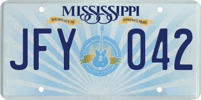 MS license plate JFY042