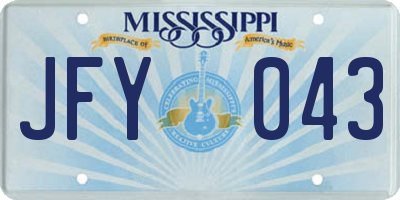 MS license plate JFY043