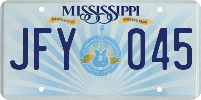 MS license plate JFY045