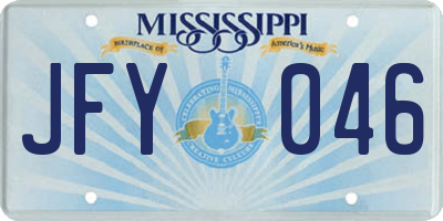 MS license plate JFY046
