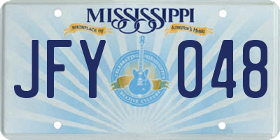 MS license plate JFY048