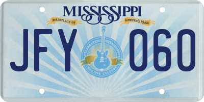 MS license plate JFY060
