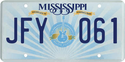 MS license plate JFY061