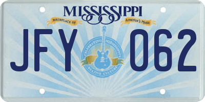 MS license plate JFY062
