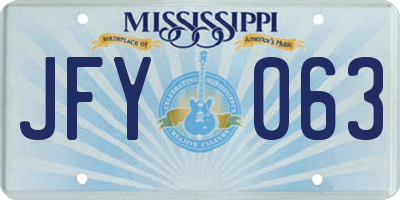 MS license plate JFY063