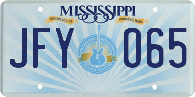 MS license plate JFY065