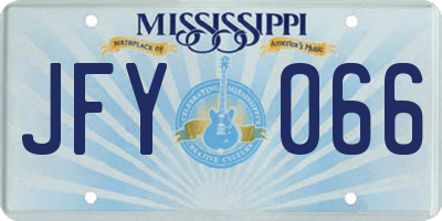 MS license plate JFY066