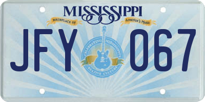 MS license plate JFY067