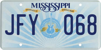 MS license plate JFY068