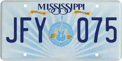 MS license plate JFY075