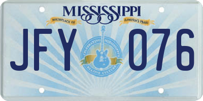 MS license plate JFY076