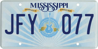MS license plate JFY077