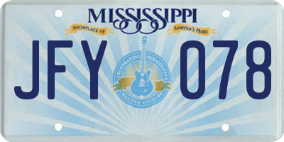 MS license plate JFY078