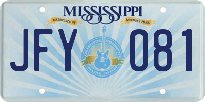 MS license plate JFY081