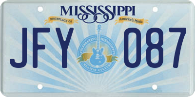 MS license plate JFY087